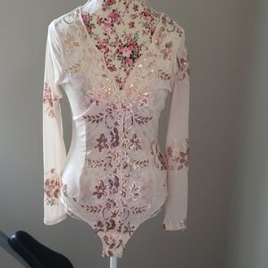 Fashion nova sheer sequin top